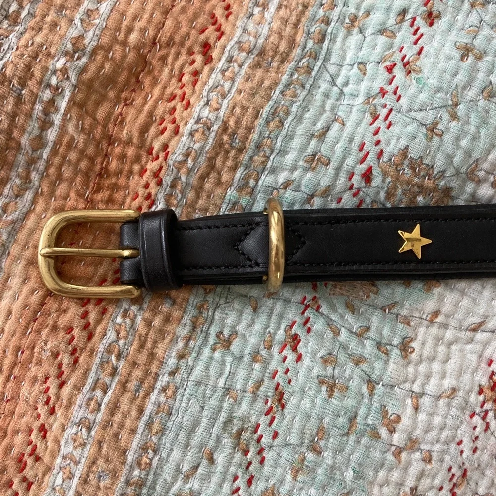 Artisan Made Padded Leather Dog Collar w Star Studs - Picture 1 of 11